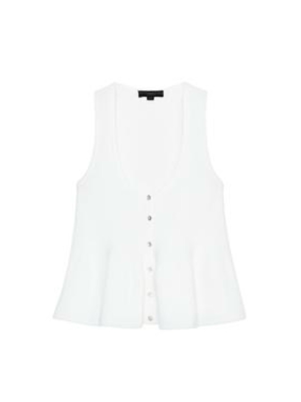 KNIT PEPLUM TOP WHITE
